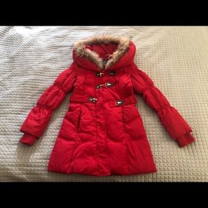 Red winter coat warm